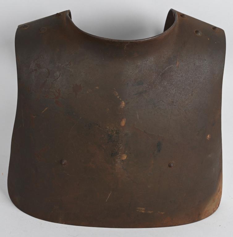 Ww1 IMPERIAL GERMAN BODY ARMOR GRABENPANZER: WWI German body armor or Grabenpanzer. Usually used by snipers or machine gunners in fixed positions. Made between 1916 and 1918. Chest plate only missing three hanging elements on bottom. Measures 13