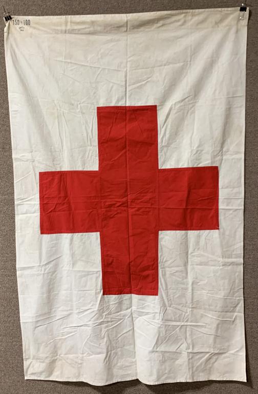 WWII NAZI GERMAN RED CROSS COMMAND FLAG 44 DATED: WWII Nazi German Red Cross or DRK flag measuring 100cmX150cm and is in excellent condition. Flag is dated 1944. The DRK, "Deutsches Rotes Kreuz" (German Red Cross), a voluntary civil assistance organi