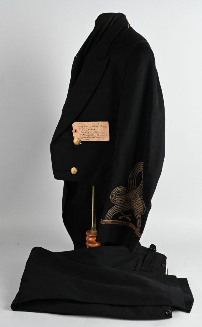 19th C. PENNSYLVANIA NG COLONEL\: Named on the inside to Colonel Henry T. Dechert. Pennsylvania National Guard Infantry Colonel\'s dress uniform, with cuff braids, blue piping for Infantry, bullion crossed rifles, PANG uniform buttons