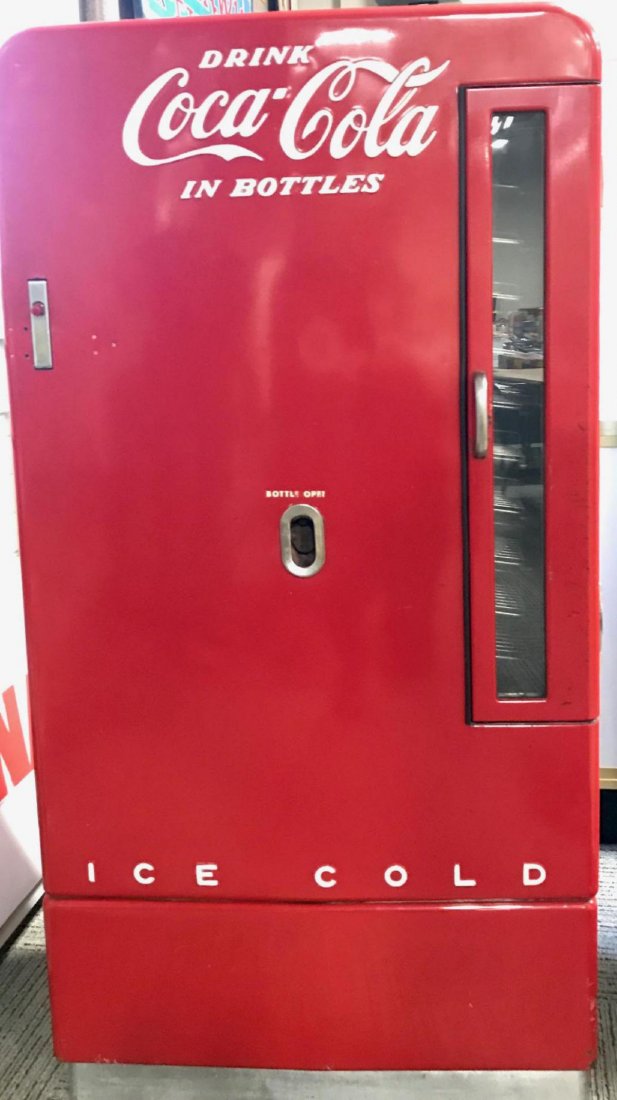 COCA COLA BOTTLE VENDING MACHINE: Very nice original Coca Cola Vending Machine. All complete and and well cared for. A nice original Coca Cola Machine. 64\"x32\"x19\" Excellent