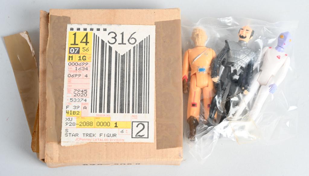 1979 JC PENNY STAR TREK 3 ALIEN ACTION FIGURE SET: RARE 1979 JC Penny Catalog Star Trek 3 Alien Action Figure Set. Includes Klingon, Rigellian, and Arcturian. All sealed in in package with mailer box. Excellent