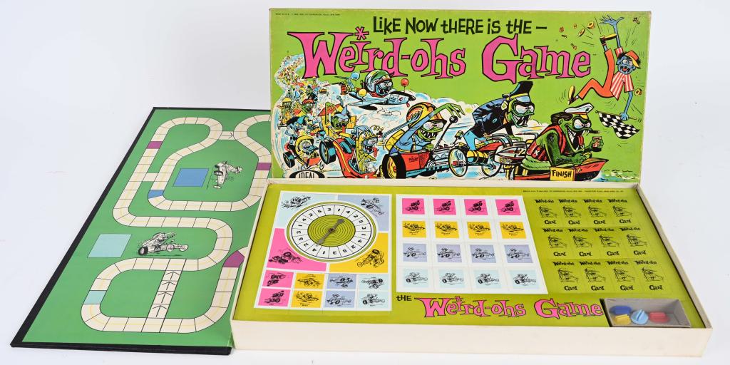1964 WEIRD-OHS BOARD GAME NOS: New Old Stock never played with 1964 Weird-Ohs Game. Sheets are all unpunched. Great graphics. 20" Excellent