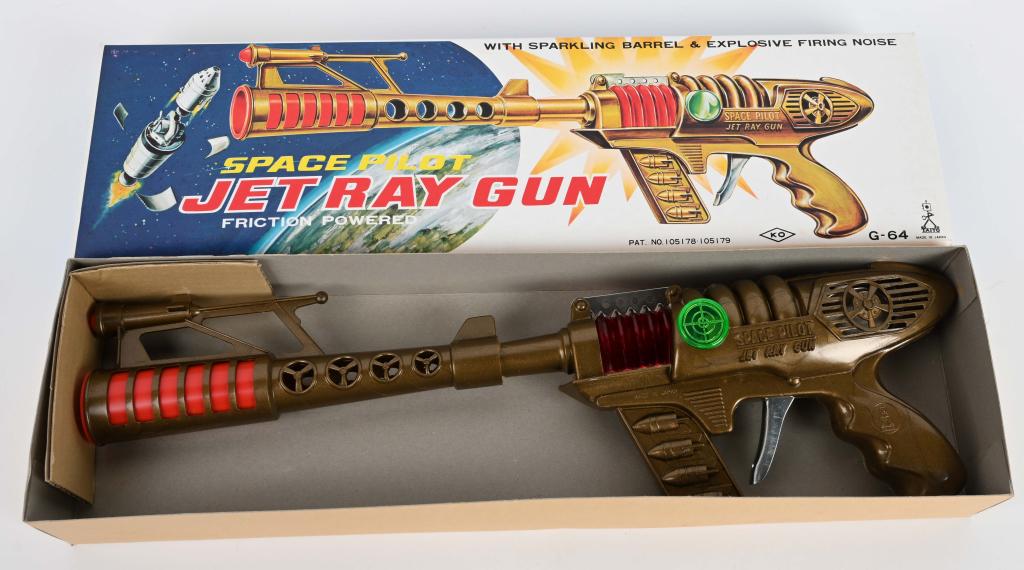 KO SPACE PILOT JET RAY GUN NOS: New Old Stock. Made in Japan. Boxed. 16" Near Mint