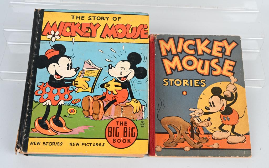 2- EARLY MICKEY MOUSE BOOKS: Includes WD ENT. The Story of Mickey Mouse and Mickey Mouse Stories dated 1934. Nice colorful books.