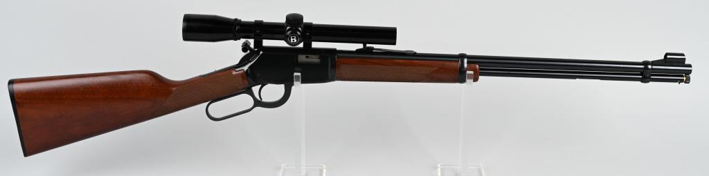 WINCHESTER MODEL 9422M LEVER ACTI0N RIFLE: SERIAL F646217. BARREL 20". CALIBER .22 WMR. One of the finest made modern era .22 lever rifles ever made. Features include straight grip checkered walnut stock, Winchester black butt plate, twin barr