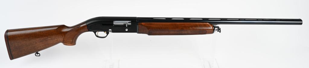BERETTA MODEL A-303 SEMI AUTO SHOTGUN: SERIAL N87306E. BARREL 28". CALIBER 12. CHAMBER 2 3/4". CHOKE REMOVEABLE. LOP 14.5". Features full vent rib, single bead, blue finish, sling eyes, import stamped, checkered pistol grip walnut stock an
