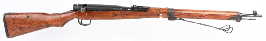 WWII JAPANESE ARISAKA TYPE 99 7.7mm BOLT ACTION: SN 40923. 27" barrel bolt action 7.7mm rifle. Japanese Arisaka Type 99. Retains intact chrysanthemum on receiver, Japanese arsenal markings on left side of receiver, original wire bipod, bayonet lug, 
