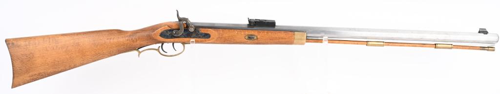 MUZZLELOADING ARMORY PLAINSMAN .50 CAL RIFLE: SN 88 563729. 28" black powder muzzle loading .50 Caliber rifle. Muzzle Loading Armory Plainsman Rifle. Features octagon barrel, wood and brass ram rod, case hardened lock, brass trigger guard and but