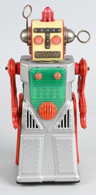 CRAGSTAN Battery Op RADICAL ROBOT: Very nice original battery operated Radical Robot made in Japan. All complete and worked when tested. A very desirable Robot. 12" Excellent (From the Danny Kubert Collection)