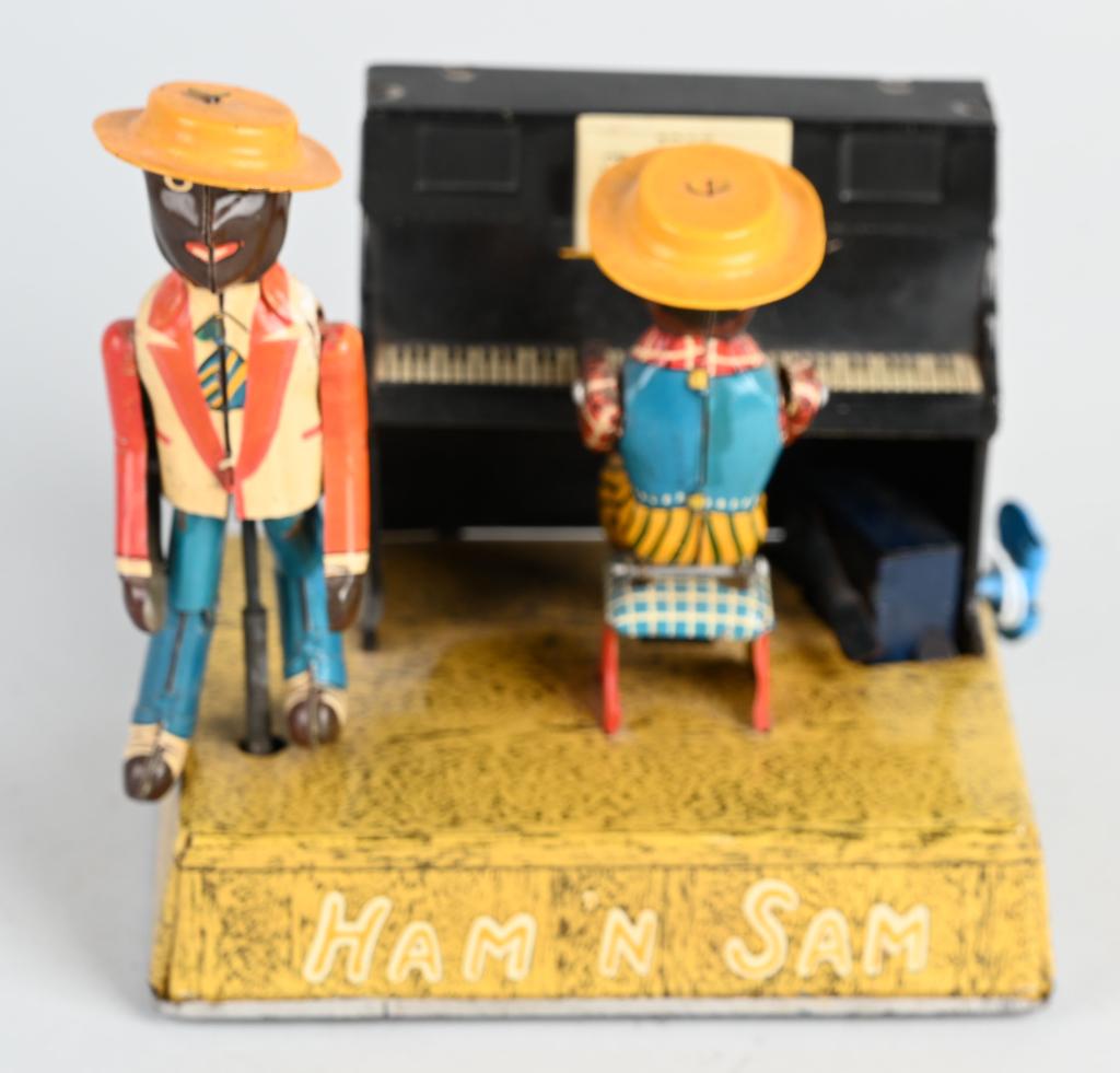 LINEMAR TIN WINDUP HAM & SAM BAND: All original and complete. Very nice colors. Windup works. 5" Excellent