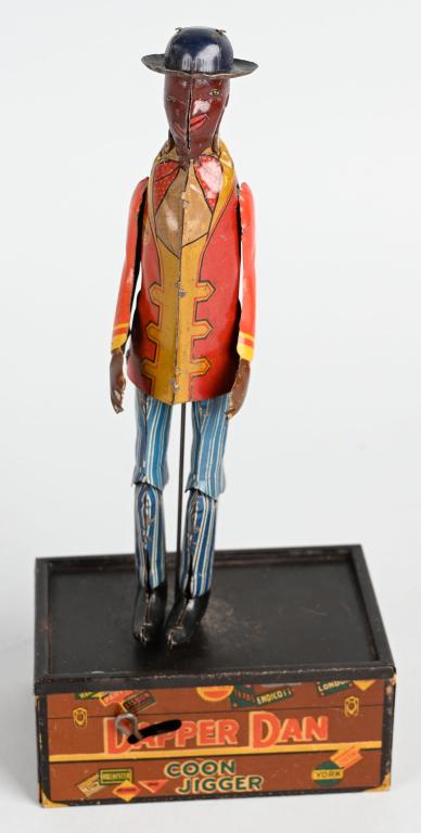 MARX TIN WINDUP DAPPER DAN COON JIGGER: Nice early Marx toy. All original and works. 10" Excellent