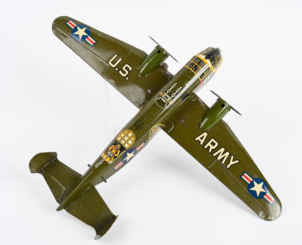 MARX Tin Windup US ARMY PLANE: All original and working. 18" Excellent