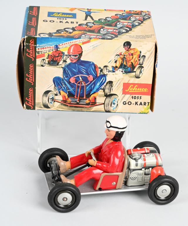 SCHUCO 1055 G0-KART w/ BOX: All original with great colors and design. Windup works. 6" Excellent