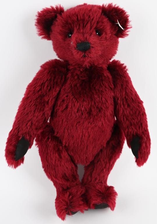 1999 STEIFF DEW DROP BEAR ROSE LE: 1999 Limited Edition of 3500. 16" Rose Color with growler.