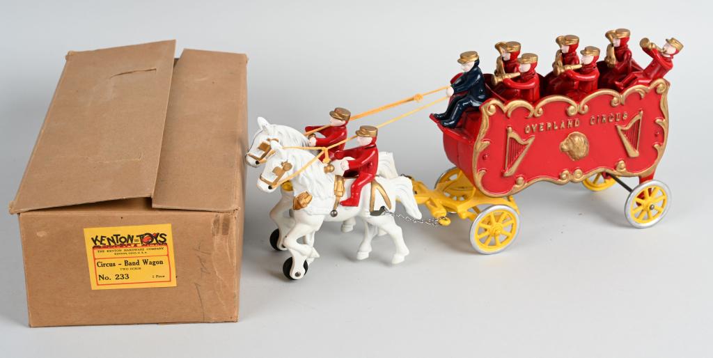 KENTON Cast Iron #233 BANK WAGON w/ BOX: New Old Stock in original Box. 15 1/2" Near Mint (From the Danny Kubert Collection)