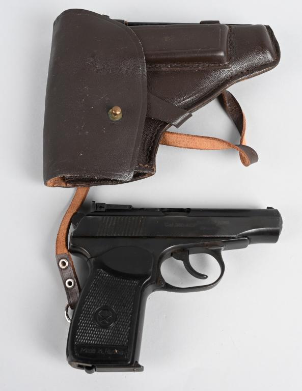 RUSSIAN IJ-70-17A SEMI AUTO PISTOL: SERIAL BOP6776. BARREL 3.5". CALIBER .380 ACP. Imported by Big Bear Arms of Dallas. Pistol features double action, target rear sight, blue finish with black plastic grips. Near mint condition with jus