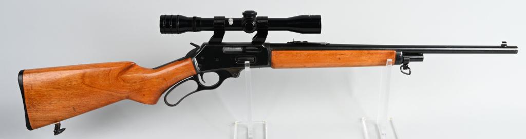 MARLIN GLENFIELD MODEL 30 LEVER ACTION CARBINE: SERIAL AD45897. BARREL 20". CALIBER 30-30. Basically, a Marlin 336 that features a full round barrel, half magazine, blue finish, sling swivels, sporting sights, plain pistol grip hardwood stock, plas
