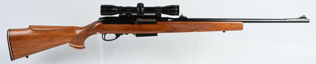 H&R ULTRA AUTOMATIC .243 RIFLE: SERIAL 61337. BARREL 22". CALIBER .243 WIN. This is a rifle you never see. It is a beautifully made, high quality semi auto that features a hand checkered walnut stock with rakish Weatherby style pist