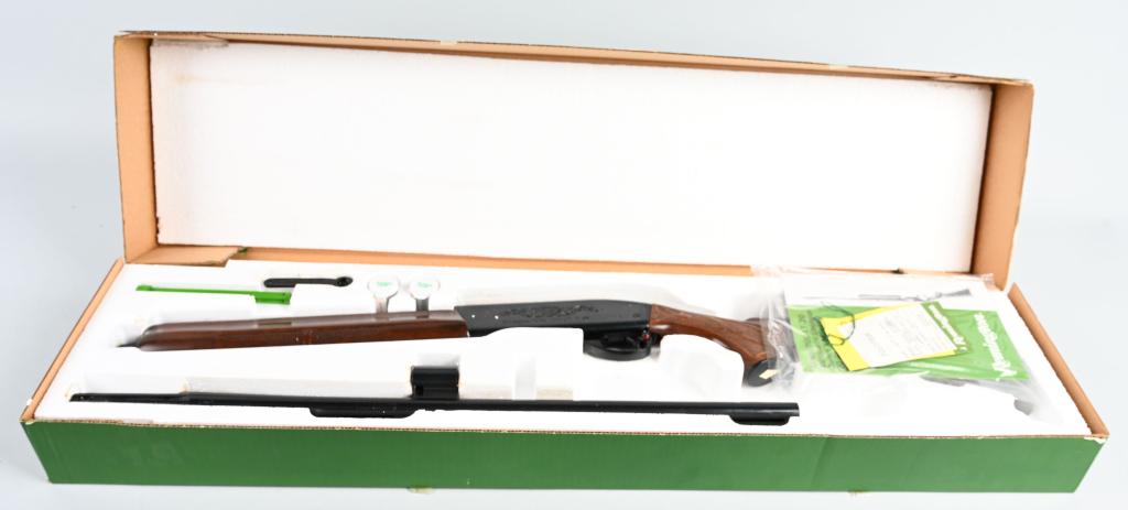 BOXED REMINGTON 1100 LT-20 SEMI AUTO 20 GA SHOTGUN: SERIAL P217795K BARREL: 21" CALIBER: 20 GA CHOKE: FULL CHAMBER 2 3/4" LOP: 13" Youth Model. Features scroll engraved receiver and bolt, checkered grip and fore-end, vent rib barrel, silver bead front 