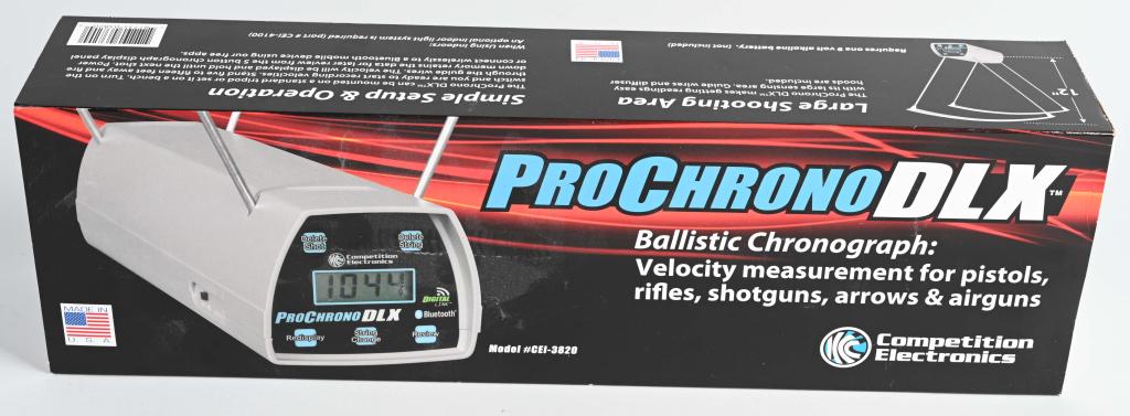 COMPETITION ELECTRONICS PROCHRONO DLX MIB: New in the box Ballistic Chronograph. Measures velocity for pistols, rifles, shotguns, arrows, and airguns.