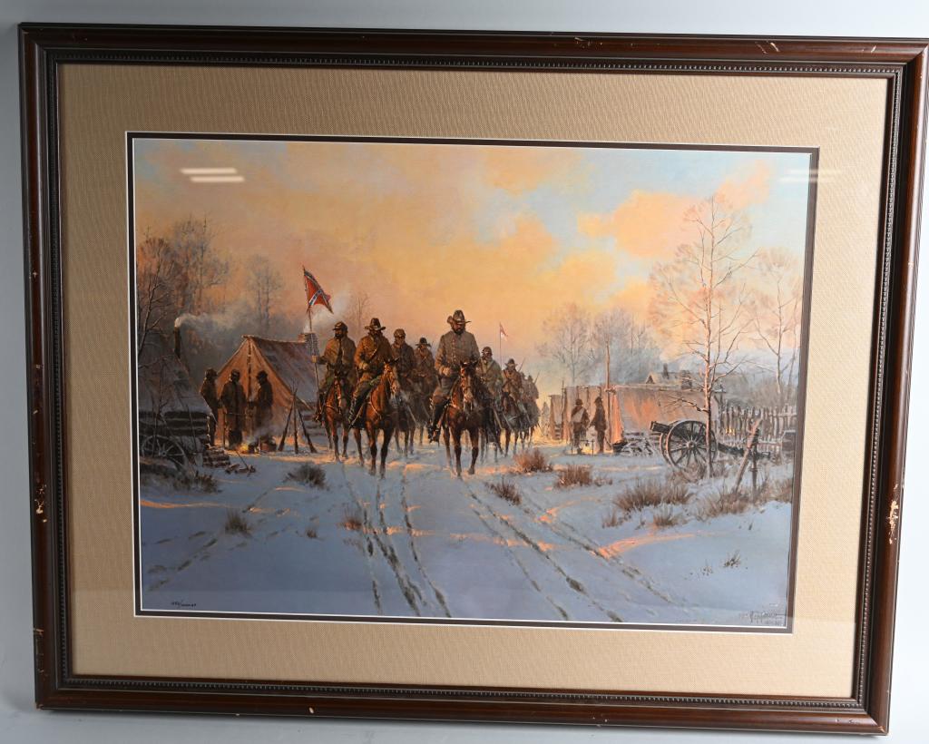 CIVIL WAR G HARVEY "JACKSON'S WINTER CAMPAIGN": Ltd. Edition Color Lithograph by Gerald Harvey Jones a/k/a G. Harvey (American, 1933 - 2017) Entitled JACKSON'S WINTER CAMPAIGN | Limited Edition # 3814 of 12500 in lower left margin | Inscribed in th