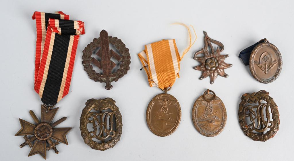 WWII NAZI GERMAN MEDAL LOT OF 8 DRL RAD ECT | Barnebys