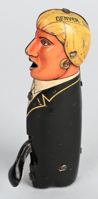 GERMAN BLOND GENTLEMAN SPARKLER: All original and mech works. Needs new flint. 4 1/2" Very Good