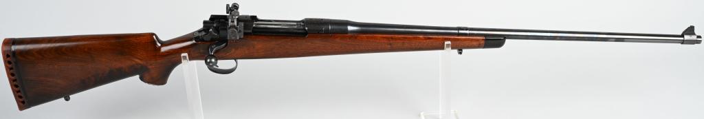 CUSTOM US 1917 SPORTING RIFLE: SERIAL 547905. BARREL 26". CALIBER 30-06. After the war, thousands of used military rifles were altered to sporters. They used the original frame and barrel from a 1917 Winchester. Front bridge is dri