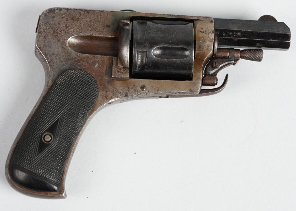 VELO DOG FOLDING TRIGGER POCKET REVOLVER: NSN. BARREL 2". CALIBER .25. The Velo-Dog was a pocket revolver originally created in France by René Galand, son of Charles-François Galand in the late 19th century as a defense for cyclists against