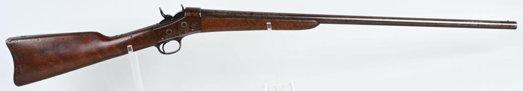 SCARCE REMINGTON ROLLING BLOCK 20 BORE SHOTGUN: SERIAL NSN. BARREL 30". BORE 20. CHOKE OPEN. LOP 13f" . These rare shotguns, using the Rolling Block system were only offered from 1870's through the early 1890's Flaydermans states that most were mad