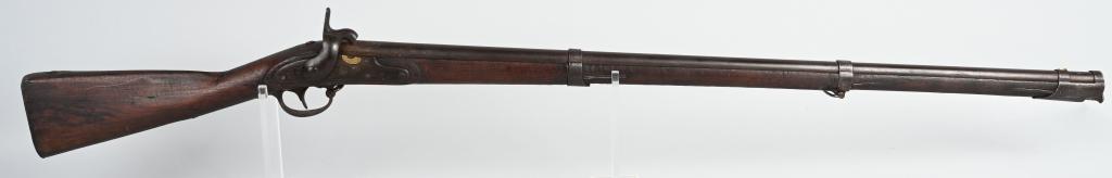 US HARPERS FERRY MODEL 1816 CONVERSION MUSKET: NSN. BARREL 39". CALIBER .69 Barrel & lock dated 1832 with US Eagle on lock with eagle head barrel stamp. Period conversion to percussion with shortened barrel, Metal is all patina with usual salt & p