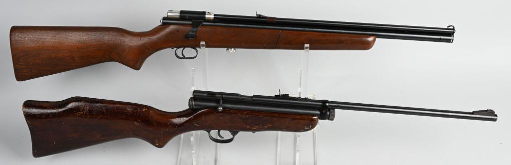 2- PELLET AIR RIFLES: Lot includes a Crosman 140 rifle, and a Crosman 180 Pellgun, Largest is 35". Very Good