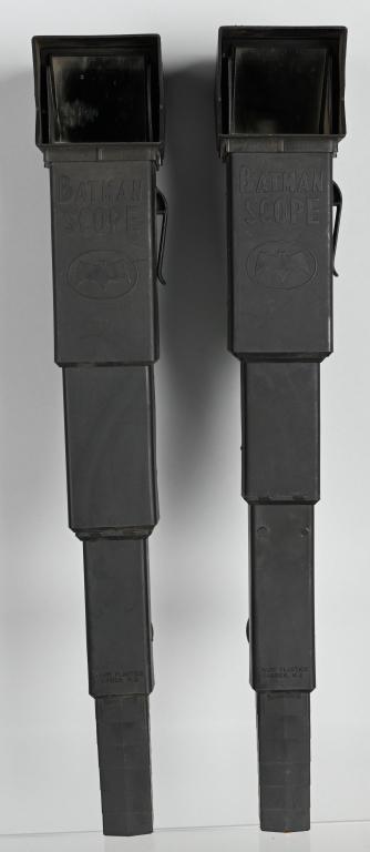 2- 1966 BATMAN SCOPES KELLOGGS PREMIUMS: Pair of 1966 Batman Scopes. These were a mail away premiums for Kelloggs. 15" Excellent
