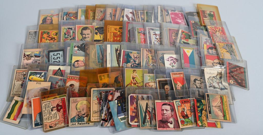 107 ASSORTED 1930'S NON-SPORTS CARD LOT: From same dealer, over 100 cards, almost all are from the 1930's and condition is a solid vg/ex-mt with some nice cards for dozens of sets to include Superman, Hopalong, War News, Sky Birds, US Carame