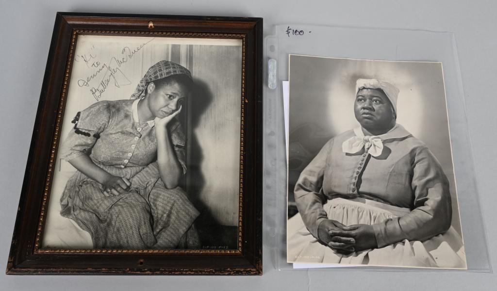GONE WITH THE WIND BUTTERFLY McQUEEN: Butterfly McQueen signed check and classic signed 8x10 along with a period Hattie McDaniel wire photo.