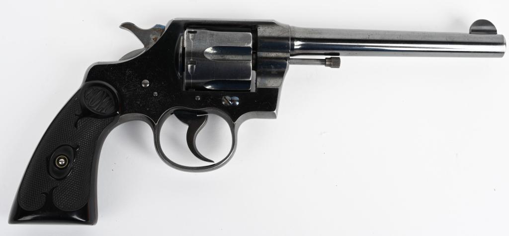 CLEAN COLT ARMY SPECIAL DOUBLE ACTION REVOLVER: SERIAL 342918. BARREL 6". CALIBER .38 SPECIAL . MADE IN 1912. These handguns picked up within the Army-Navy era and are very similar with a fluted cylinder, six shot, double action with factory high p
