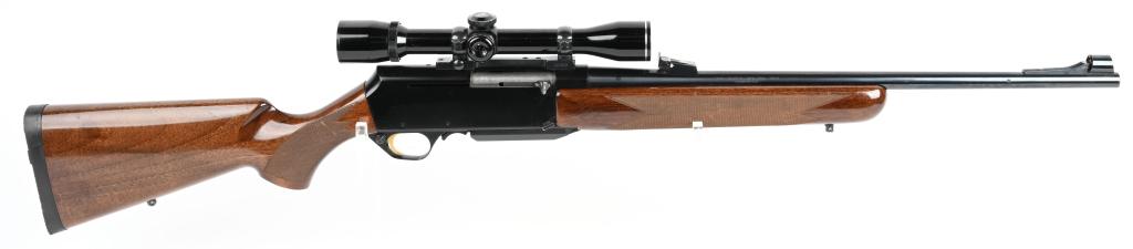 BELGIUM BROWNING BAR SEMI AUTO RIFLE: SERIAL 311MM17202. BARREL 22". CALIBER .270 WIN. One of the best center fire semi auto rifles ever built. It features a high polish factory blue finish, pistol grip checkered walnut stock and fore-end