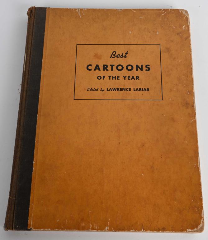 BEST CARTOONS OF THE YEAR 1942 1943 1944 1945 BOOK: BEST CARTOONS OF THE YEAR from 1942 to 1945 EDITED BY LAWRENCE LARIAR. All foour books are roughly 128 PAGES and are all hardcover, CROWN PUBLISHERS..GREAT ILLUSTRATED THROUGHOUT..MEASURES 12 1/4" X 9