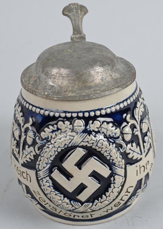 WWII NAZI GERMAN THIRD REICH PATRIOTIC BEER STEIN