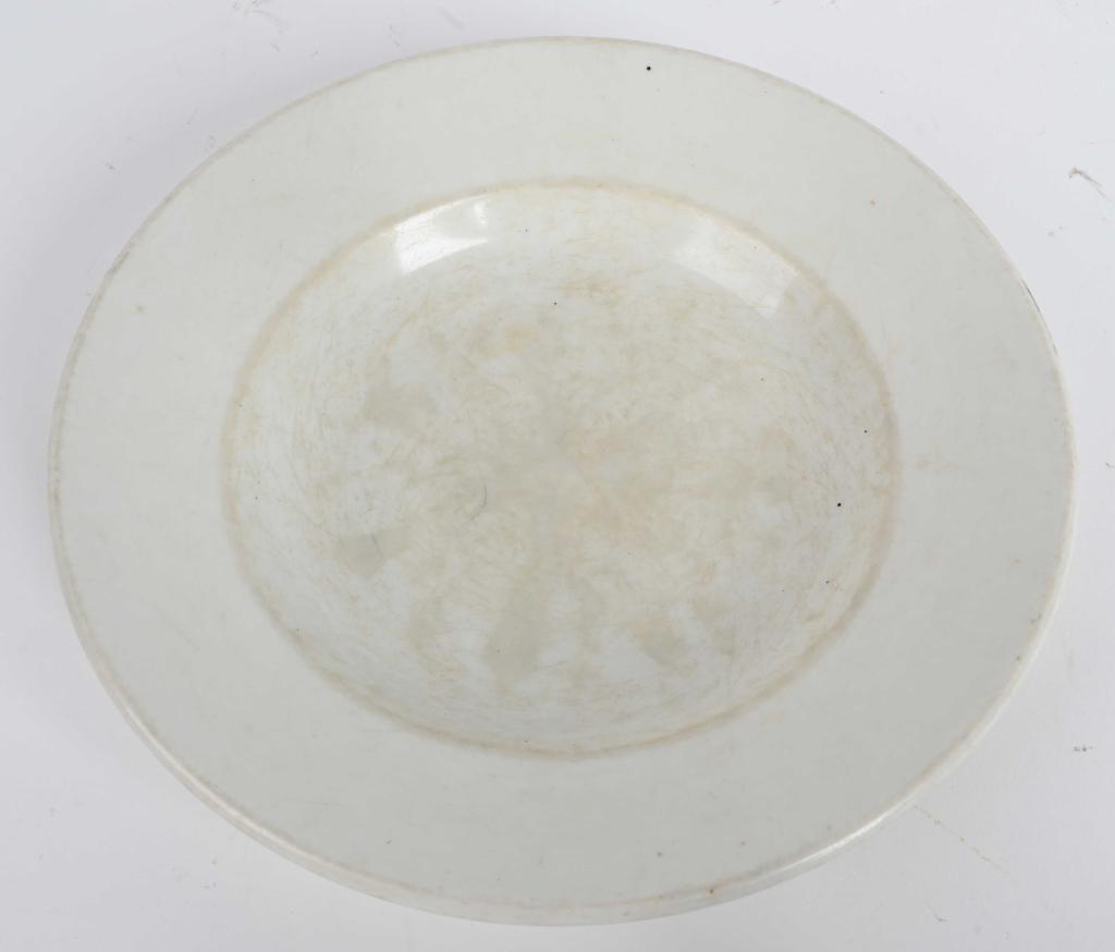 WWII NAZI GERMAN RAD BOWL 1938 DATED WW2: A mess hall bowl 1938 for the Reich Labor Corp (Reichsarbeitsdienst). It was made by the Meissen-based company Kaesfuer, Saxonia and it bears their mark -- crossed swords supporting a crown. The bowl