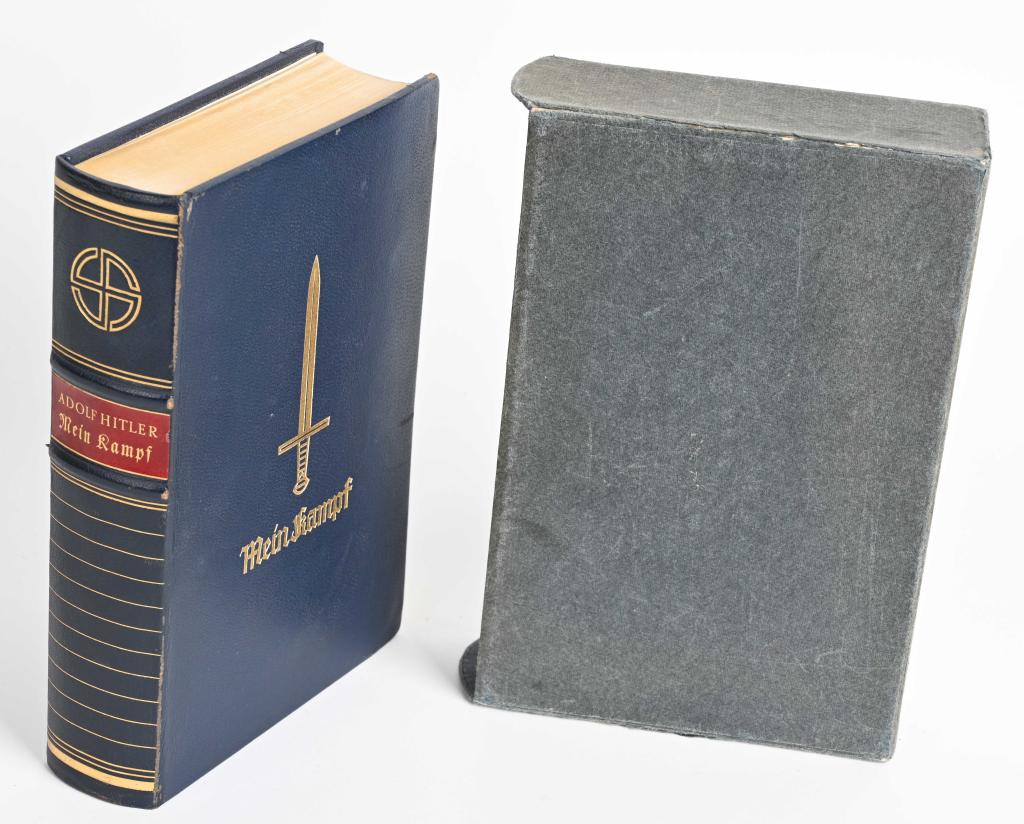WWII NAZI HITLER'S MEIN KAMPF 1939 JUBILEE EDITION: A scarce presentation copy of Adolf Hitler's autobiography and political manifest. Published in 1939 by Central Publishing House of the NSDAP, Franz Eher, Nachf. in Munich, Germany. In recognition of 