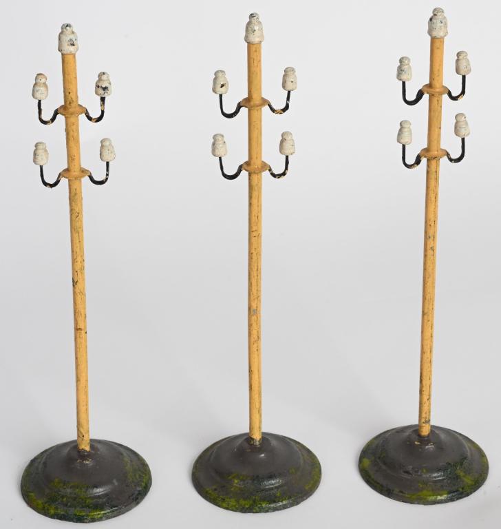 3- MARKLIN TELEGRAPH POLES: Matching set of 3 Marklin Telegraph Poles. Very nice original condition. 10 1/4"
