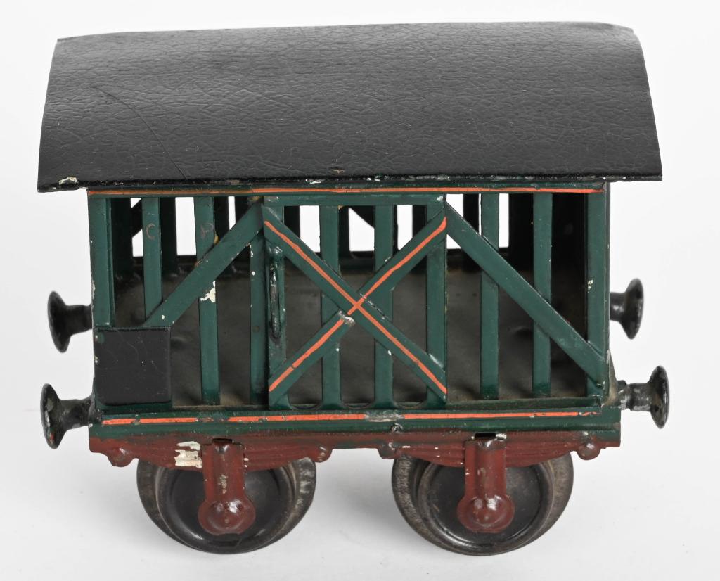 MARKLIN 1 GA CATTLE CAR: Marklin 1 gauge Cattle Car. All original and clean. 5"