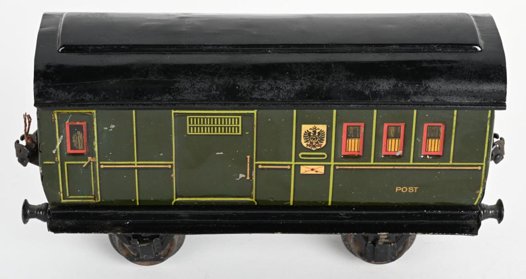 MARKLIN 1 GA POST TRAIN CAR: Marklin 1 gauge Post Train Car. All original with nice details. 9"