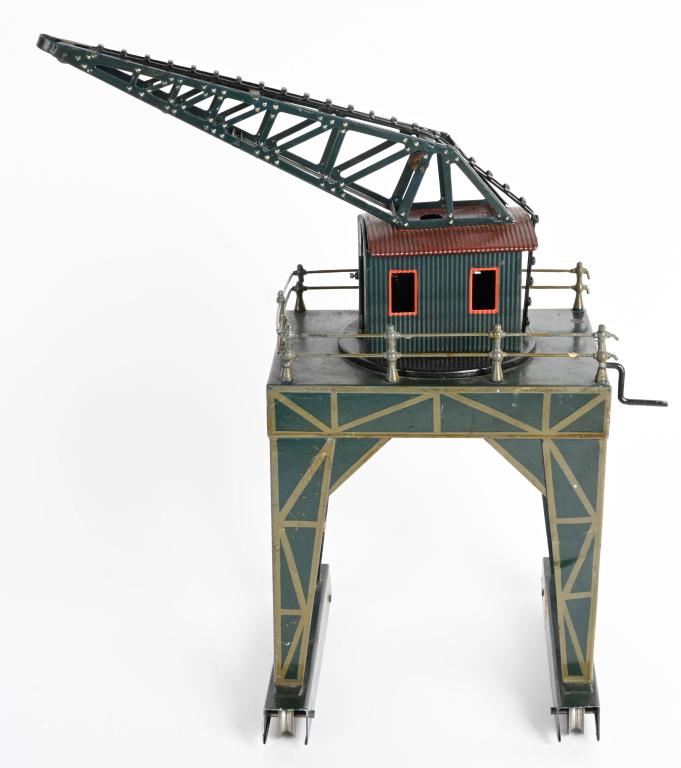 MARKLIN LOADING CRANE: Nice original Marklin Loading Crane. All original with nice details. Has some paper residue on one side that should easily clean off. 16" Excellent