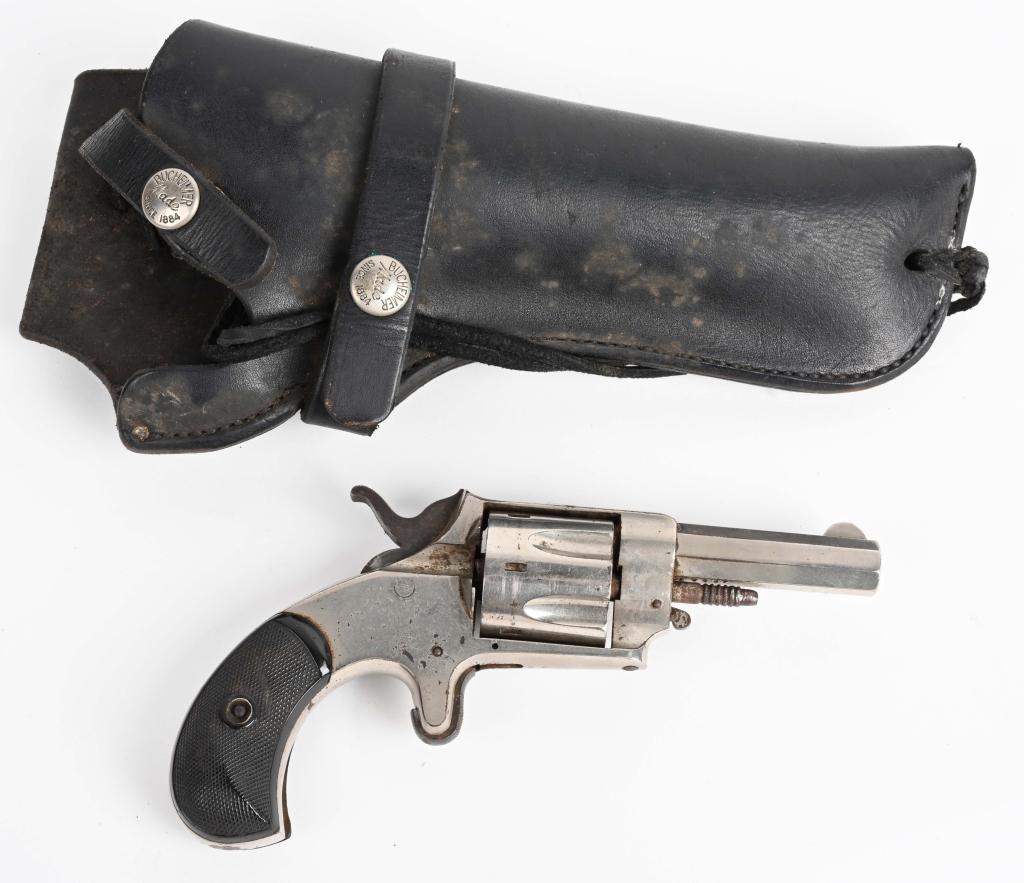 FOREHAND & WADSWOTH "TERROR" POCKET PISTOL: SERIAL NUMBER -NA- Barrel 2-1/2" CALIBER .32 S&W MANUFACTURED , PRE-1898. Nickel finish with octagon barrel with Forehand and Wadsworth address on left barrel flat. Single action , spur trigger design
