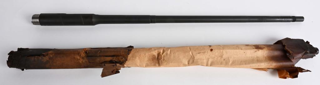 US SPRINGFIELD NEW BARRELS GARAND & O3-A3: The barrel still wrapped in original cosmoline is stamped RA 12-43. We ripped the tip of wrapper off so we could read date. A brand new never removed Remington Model 1903-A3 barrel cal. 30-06. The oth