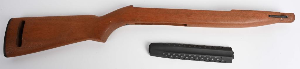 UNIVERSAL M1 CARBINE STOCK + HEAT SHIELD: Wooden stock and metal heat shield for Universal M1 Carbine. Shows age but very little wear. Excellent