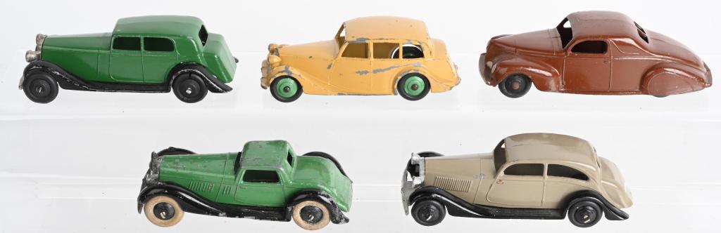 5- DINKY TOYS CARS: Includes Lincoln Zephyer, Triump, Rolls Royce, and more Antique Style Cars. All original and in great shape.