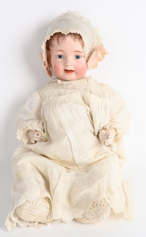 LARGE NIPPON BISQUE CHARACTER BABY: MB Japan Morimura Brothers baby character doll. Japan Nippon Dolls marked with the 1915-1926 Morimura Brothers stamp(1876-1941) was a Japanese import house based in New York City, NY. They supplied bi